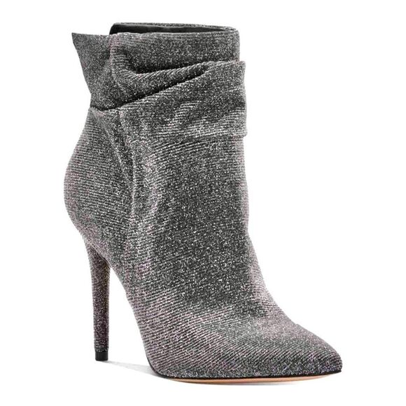 New Sz 5.5 Jessica Simpson Lalie Sparkly Bling Silver Slouch Ankle Bootie - Picture 1 of 7